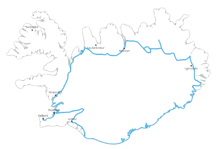 מפת איסלנד אקספרס